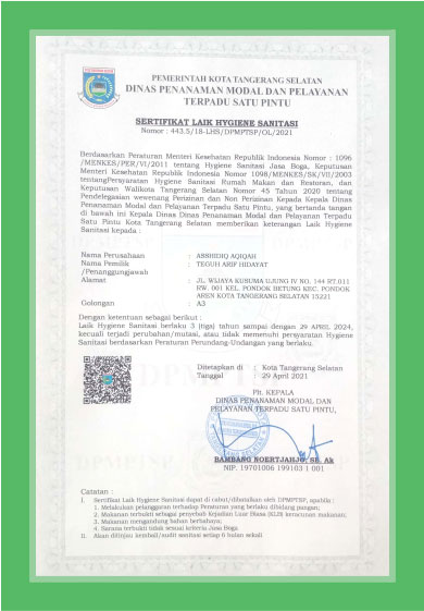 sertifikat paket aqiqah laik